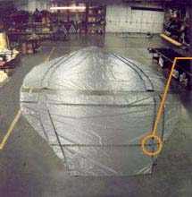 Boat Tarp in the shop