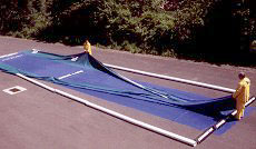 spread out the tough tar over the PVC pipes